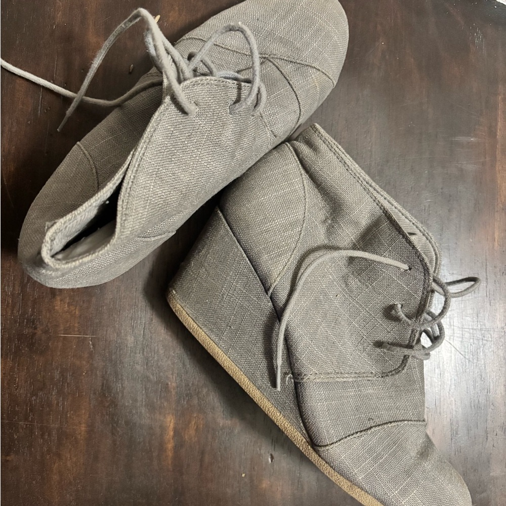 Stylish Gray Wedge Ankle Boots